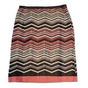 NWT LOFT TRIBAL ZIGZAG STRIPE LINED SKIRT SZ.2